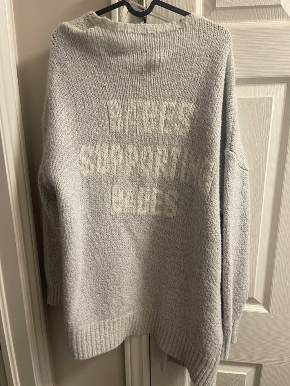 Brunette The Label Light Gray 'Brunette Supporting Badges' Knit Sweater